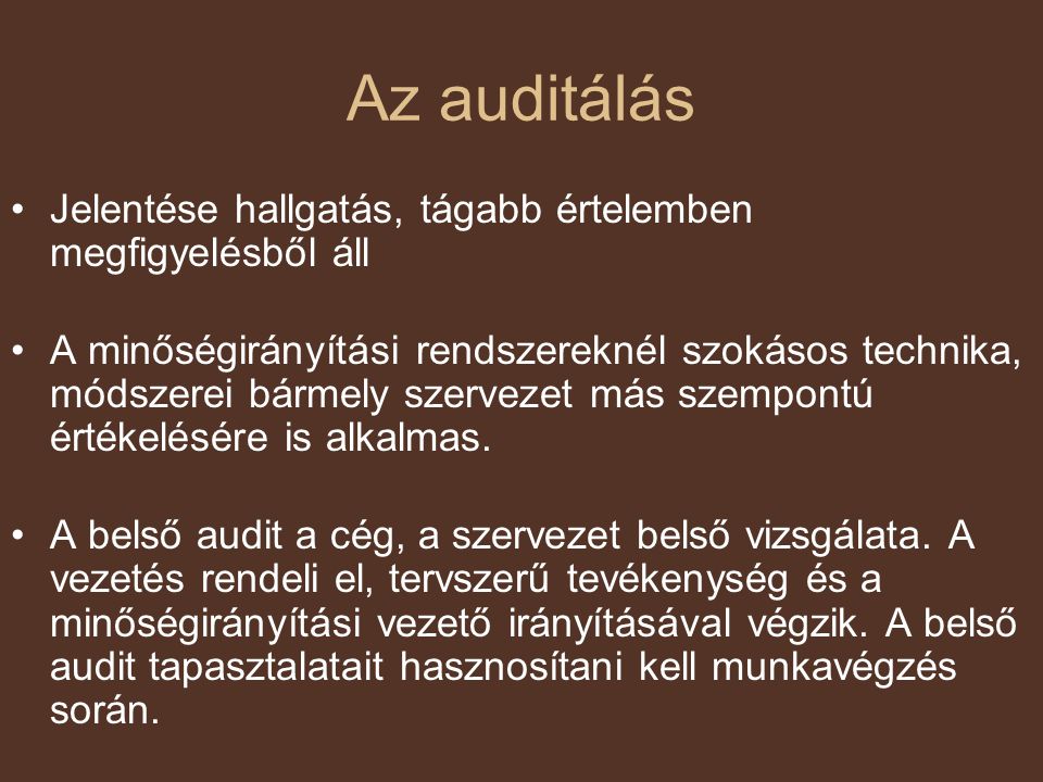 Az audit. ppt let lteni